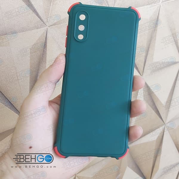 قاب سامسونگ A02 کاور مدل ژله ای دکمه رنگی با محافظ لنز دوربین گوشی گارد محافظ قاب Samsung A02/A022 — تصویر ۶