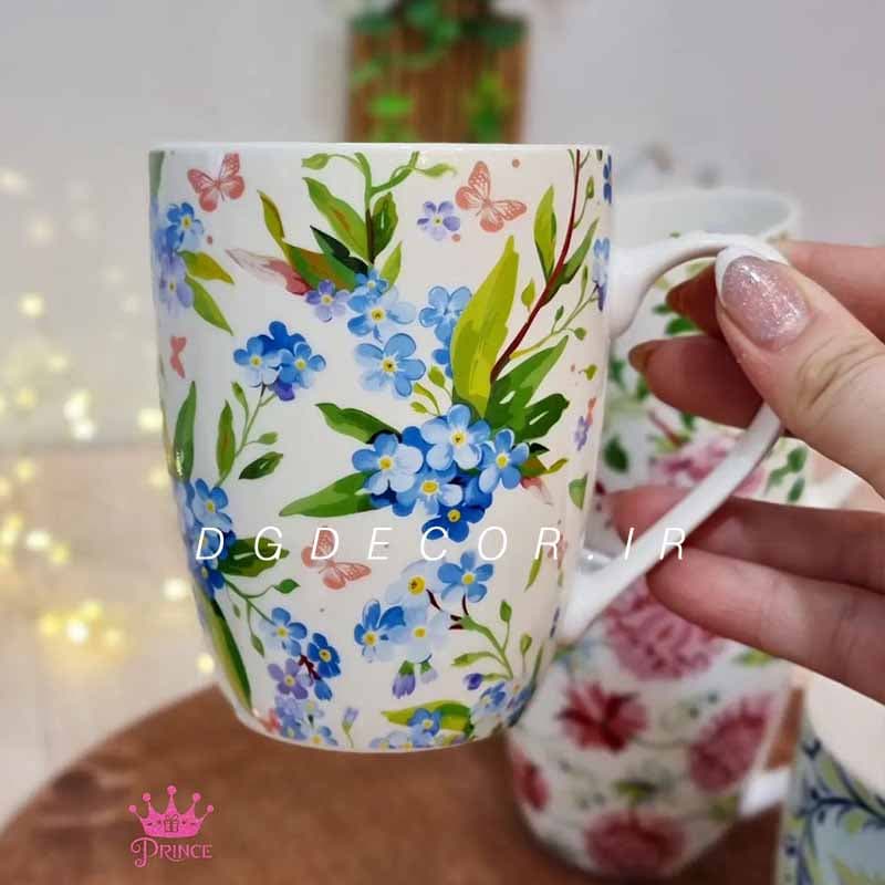 لیوان سرامیکی طرح گلدار — تصویر ۳