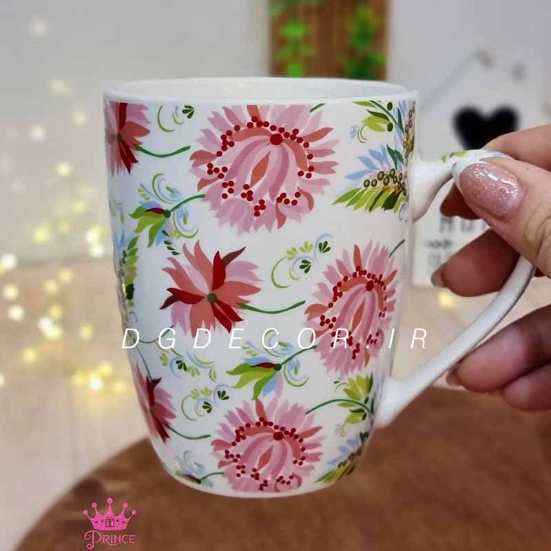 لیوان سرامیکی طرح گلدار — تصویر ۵