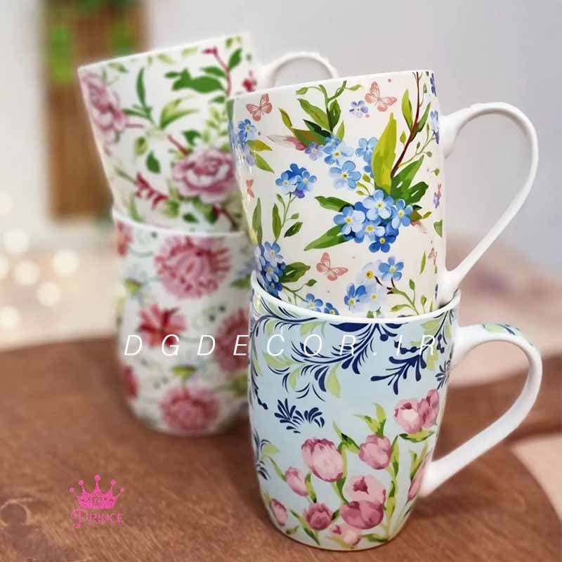 لیوان سرامیکی طرح گلدار
