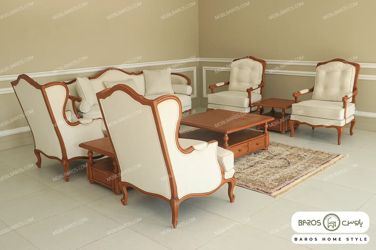 مبل نئو کلاسیک ۷ نفره جورجیا و کویین و فرانسوی کد ۲ — تصویر ۲