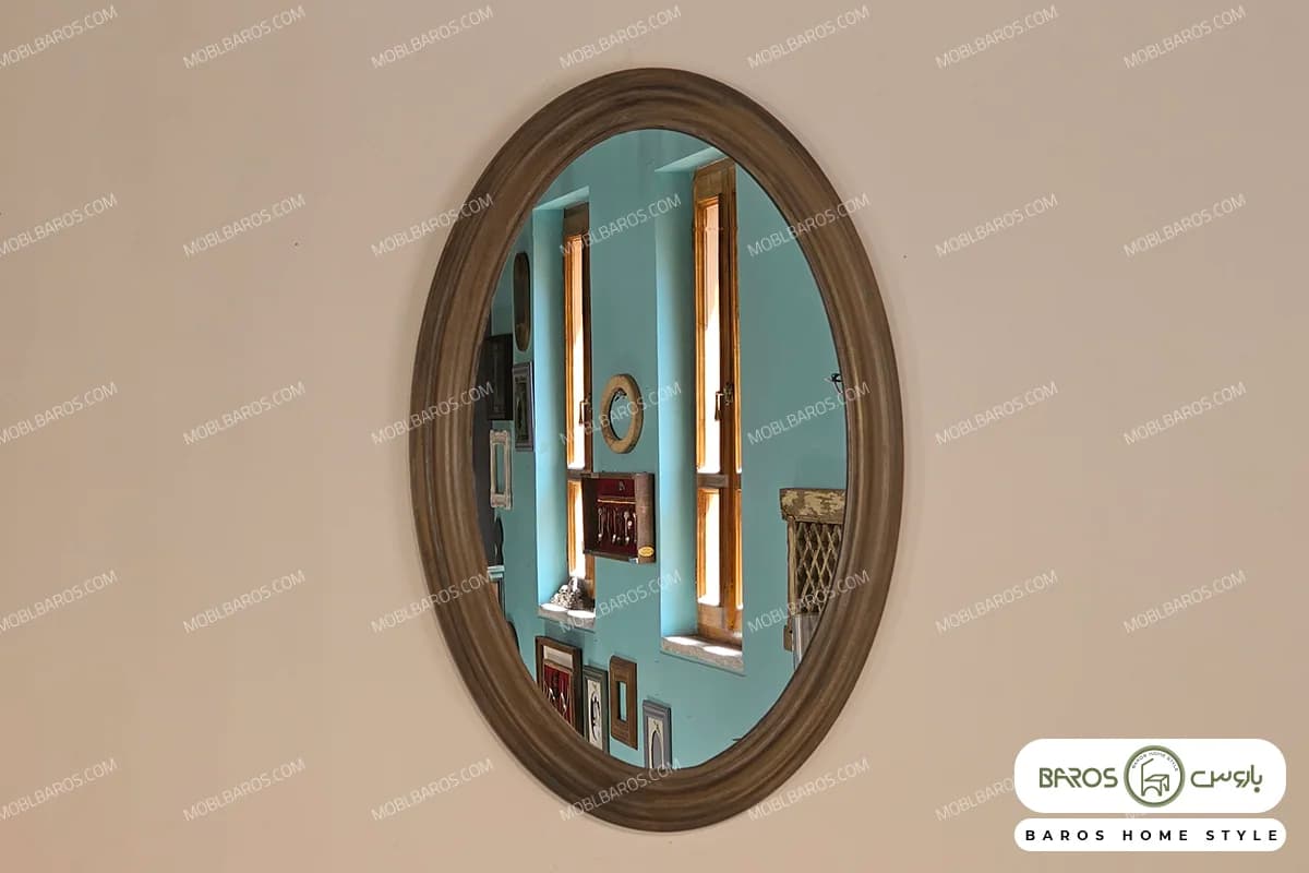قاب آینه جدید و مدرن بیضی با گیره آویز خاص