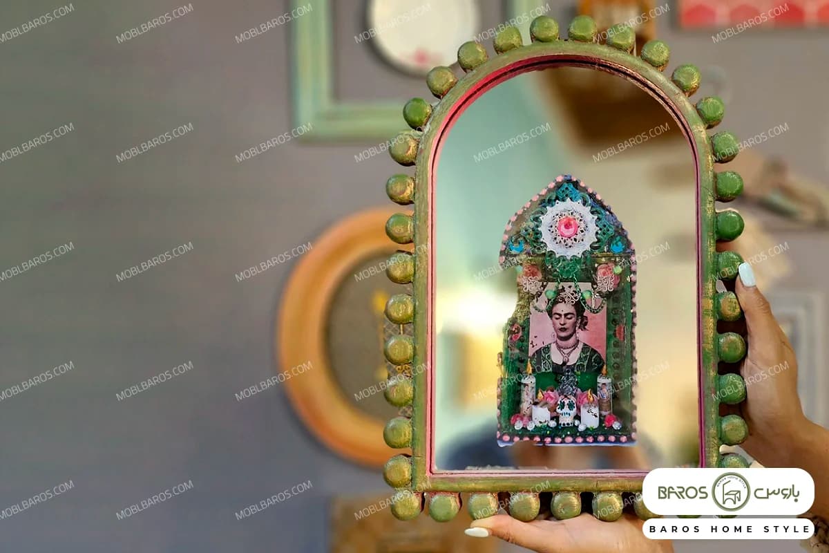 قاب چوبی جدید با آیینه طرح فریدا