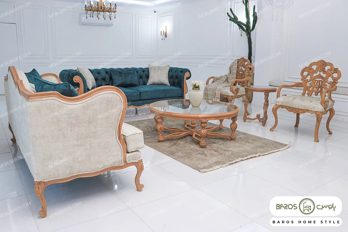 مبل کلاسیک منبت کاری کینگ روما جورجیا چستر کد ۲ — تصویر ۳