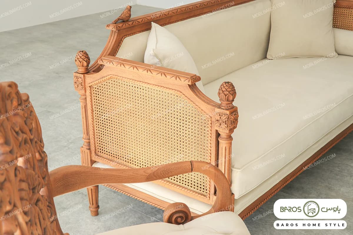 مبل نئوکلاسیک نیم ست ۵ نفره کاجی و کینگ — تصویر ۸