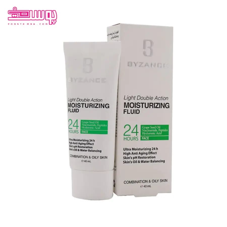 فلوئید مرطوب کننده بیزانس مناسب پوست چرب و مختلط حجم 40ml — تصویر ۲