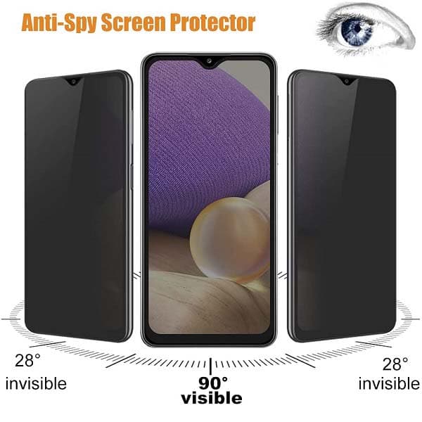 Privacy Full Glass Screen Protector For Samsung Galaxy A13 4G — تصویر ۴