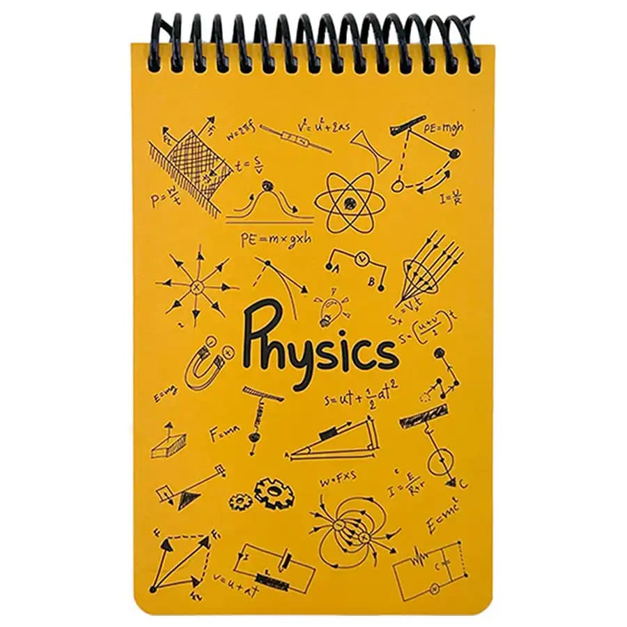 دفتر یادداشت 100 برگ A6 دات مدل فیزیک رنگ نارنجی