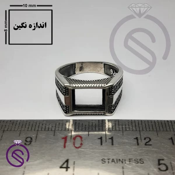 رکاب انگشتر نقره مردانه مدل کریستوفر کد 62272 — تصویر ۲