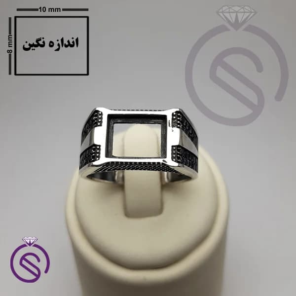 رکاب انگشتر نقره مردانه مدل کریستوفر کد 62272 — تصویر ۶