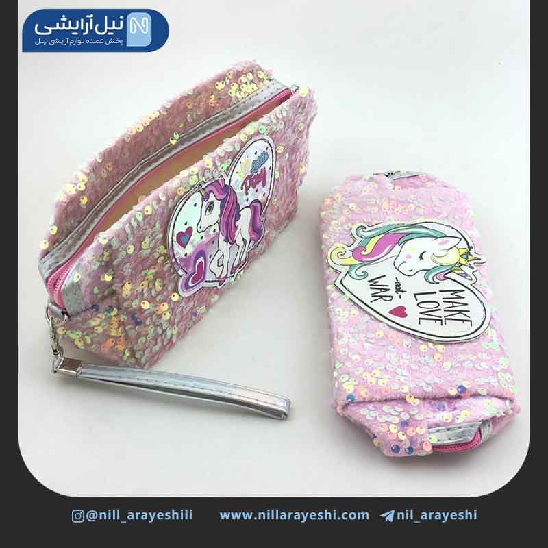 کیف آرایشی طرح یونیکورن پولکی — تصویر ۳