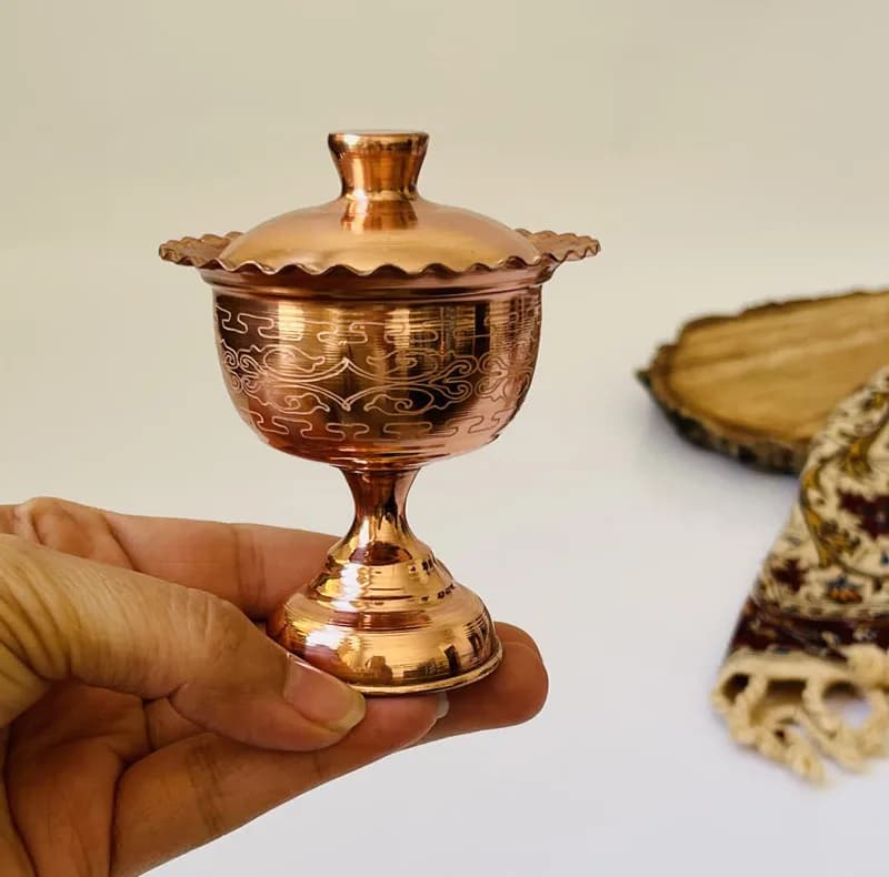 قندان مسی مدل لب چین کد ZH395.2 — تصویر ۶
