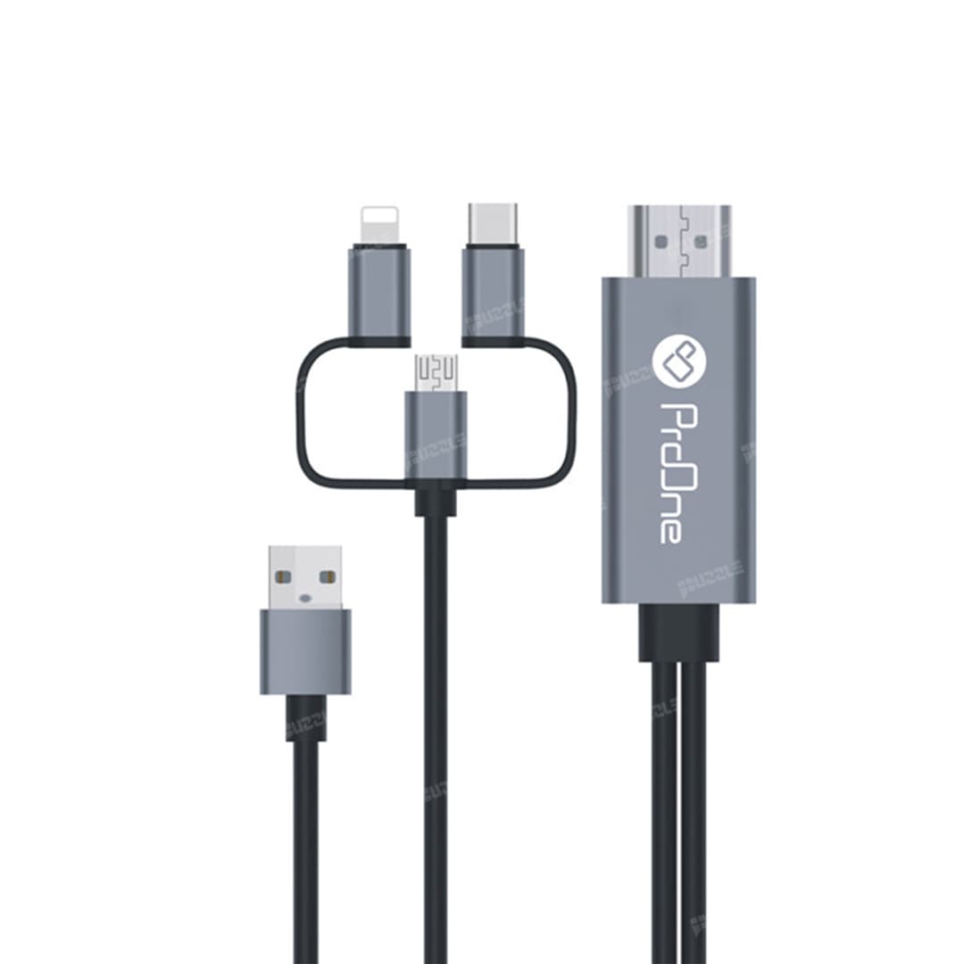 کابل تبدیل HDMI به USB-C / microUSB / لایتنینگ پرووان مدل ProOne PCH70