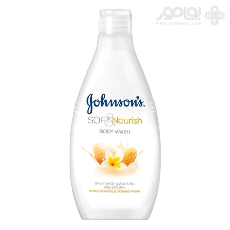 شامپو بدن مغذی بادام و گل یاس SOFT & NOURISH جانسون