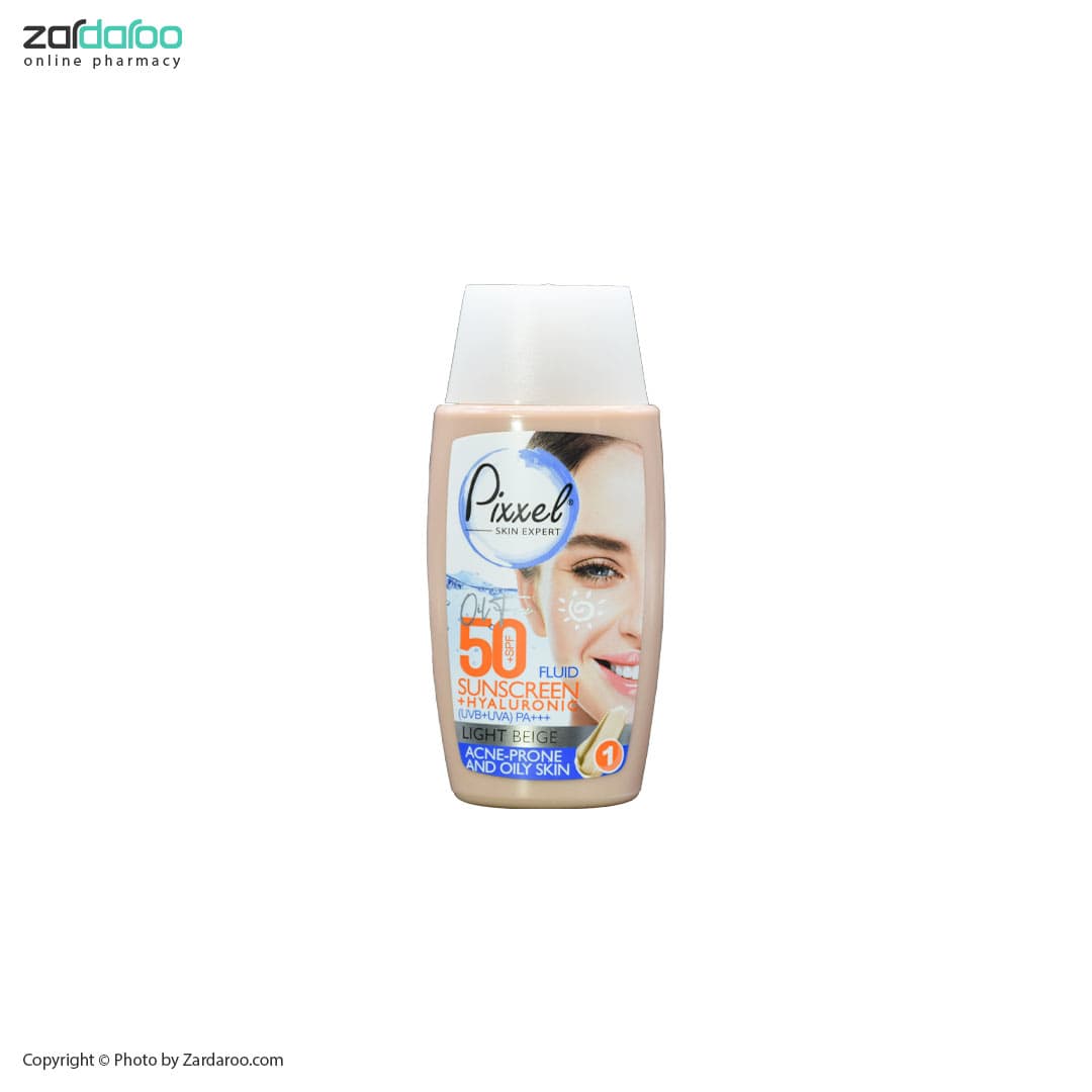 کرم ضد آفتاب پوست چرب و جوشدار بژ روشن پیکسل Pixxel — تصویر ۲