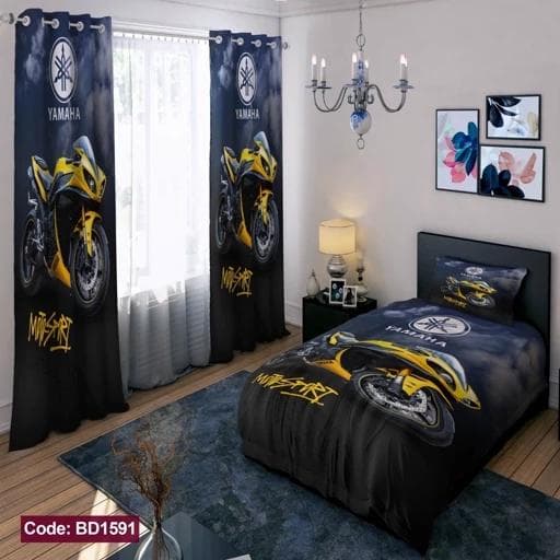 ست کامل ژورنالی رو تختی چاپی پسرانه موتور سنگین bd1591 (پس کرایه)