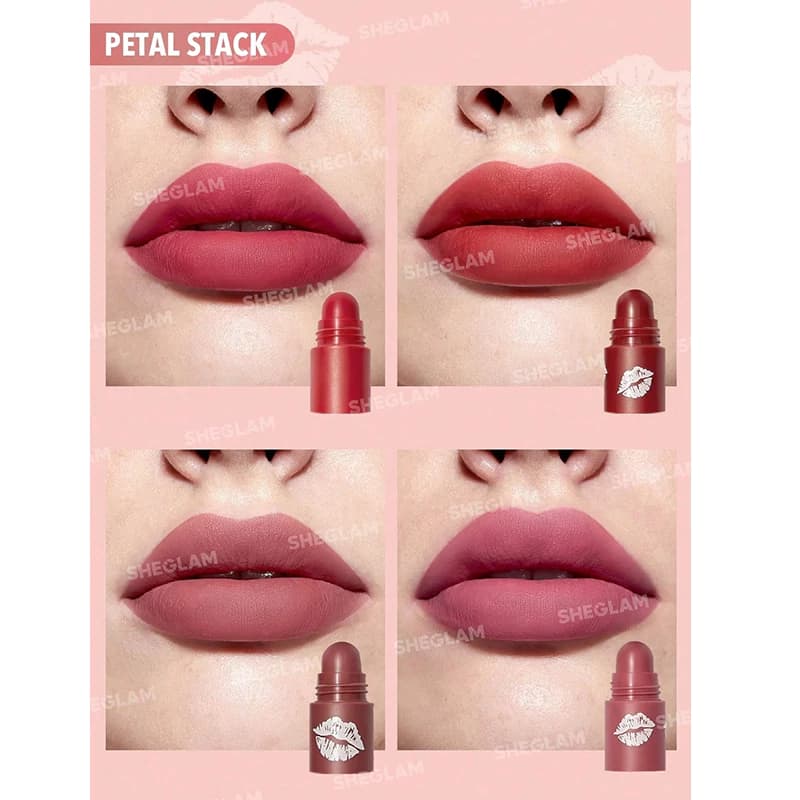 رژ لب 4 در 1 مات شیگلم مدل MEGA رنگ PETAL STACK — تصویر ۳