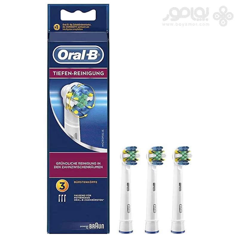 یدک مسواک برقی اورال بی مدل FLOSS ACTION بسته 3 عددی