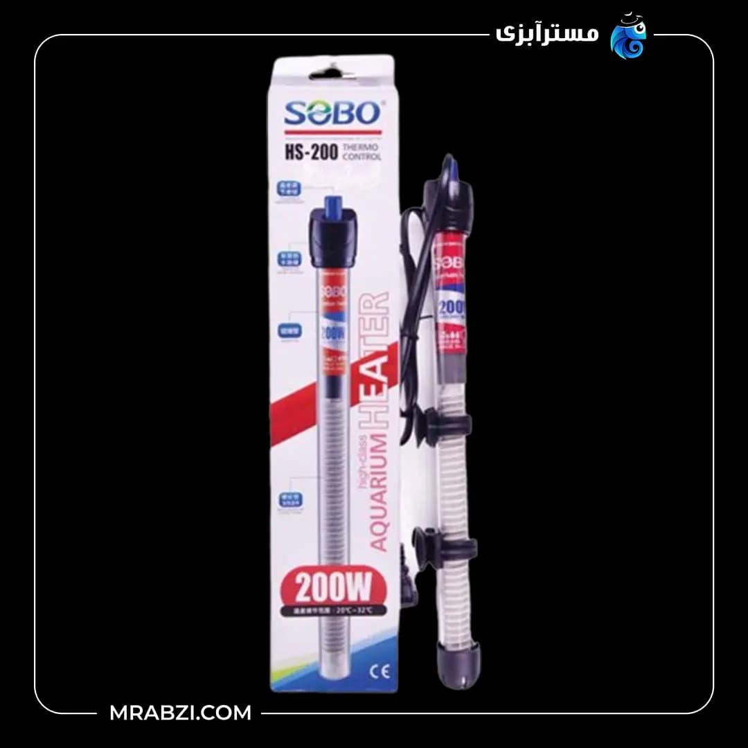 بخاری آکواریوم سوبو مدل Hs-200 (بدون شیشه یدک)