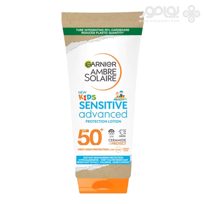 لوسیون ضد آفتاب کودک گارنیر SPF50 مدل SENSITIVE حجم 50 میل — تصویر ۲