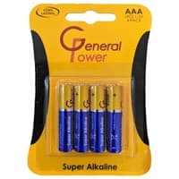 باتری نیم قلم 4عددی کارتی Super Alkaline General Power LR03
