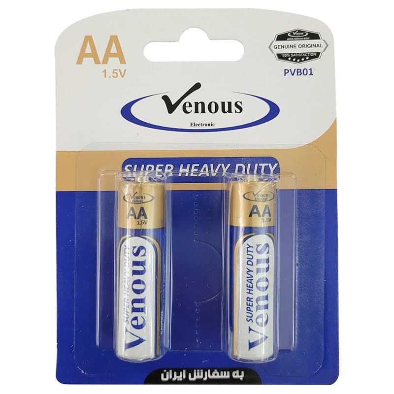 باتری قلمی 2 عددی کارتی Super Heavy Duty Venous PVB01 — تصویر ۲