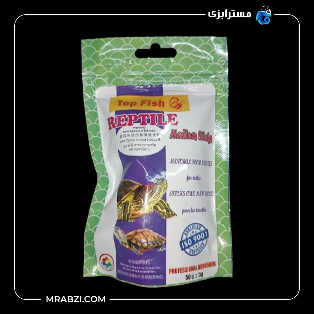 غذای لاکپشت تاپ فیش مدل پروتیین 09 حجم ۵۰ گرم