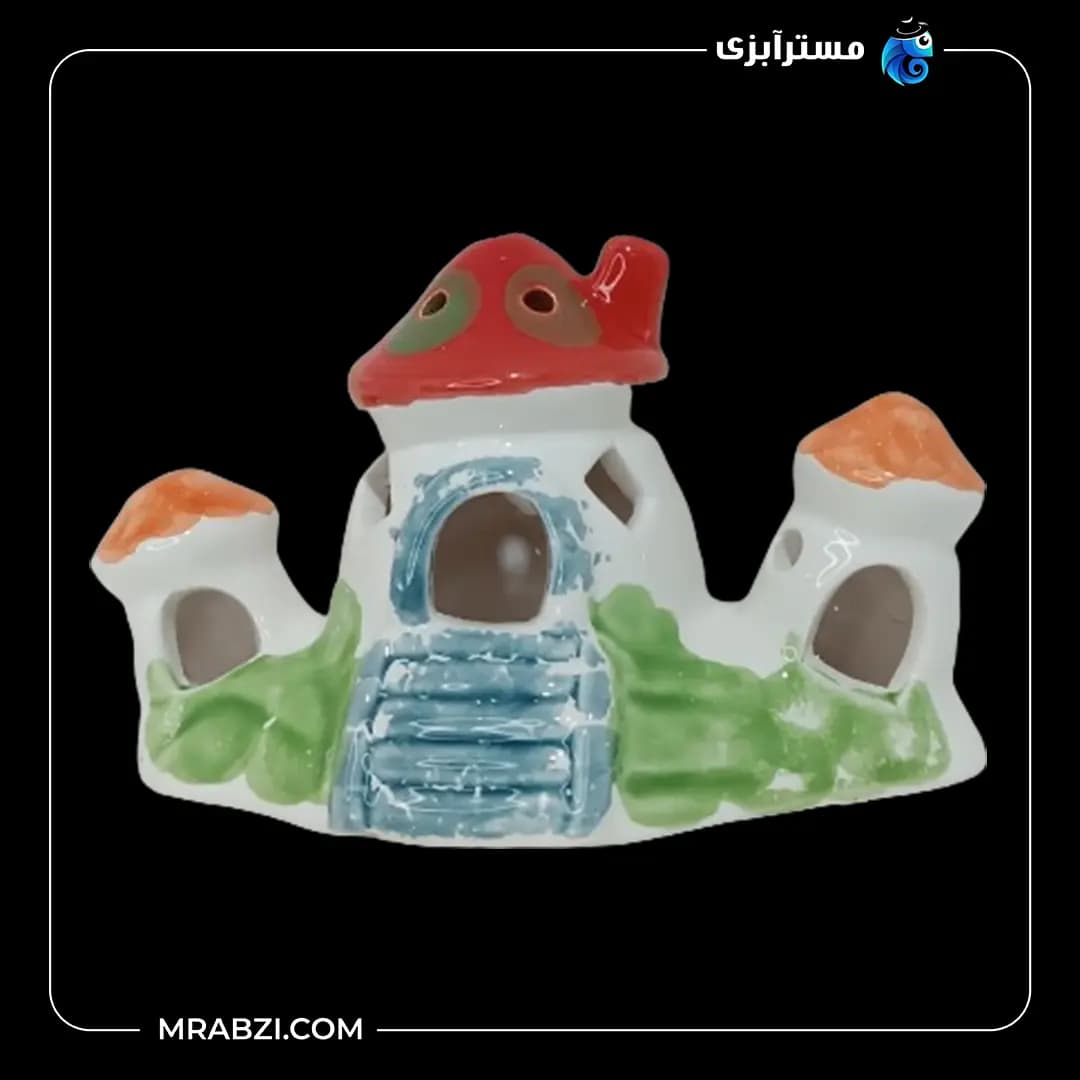 سفال رنگی قارچ 3 تایی بزرگ مدل mr19 — تصویر ۳