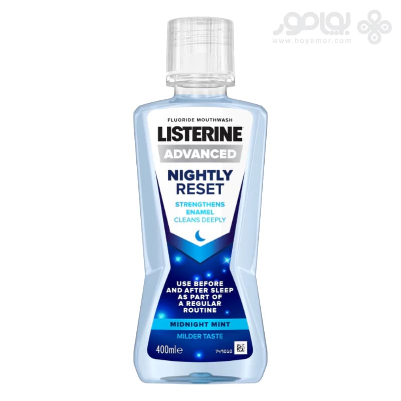 دهانشویه لیسترین ADVANCED مدل NIGHTLY RESET حجم 400 میل