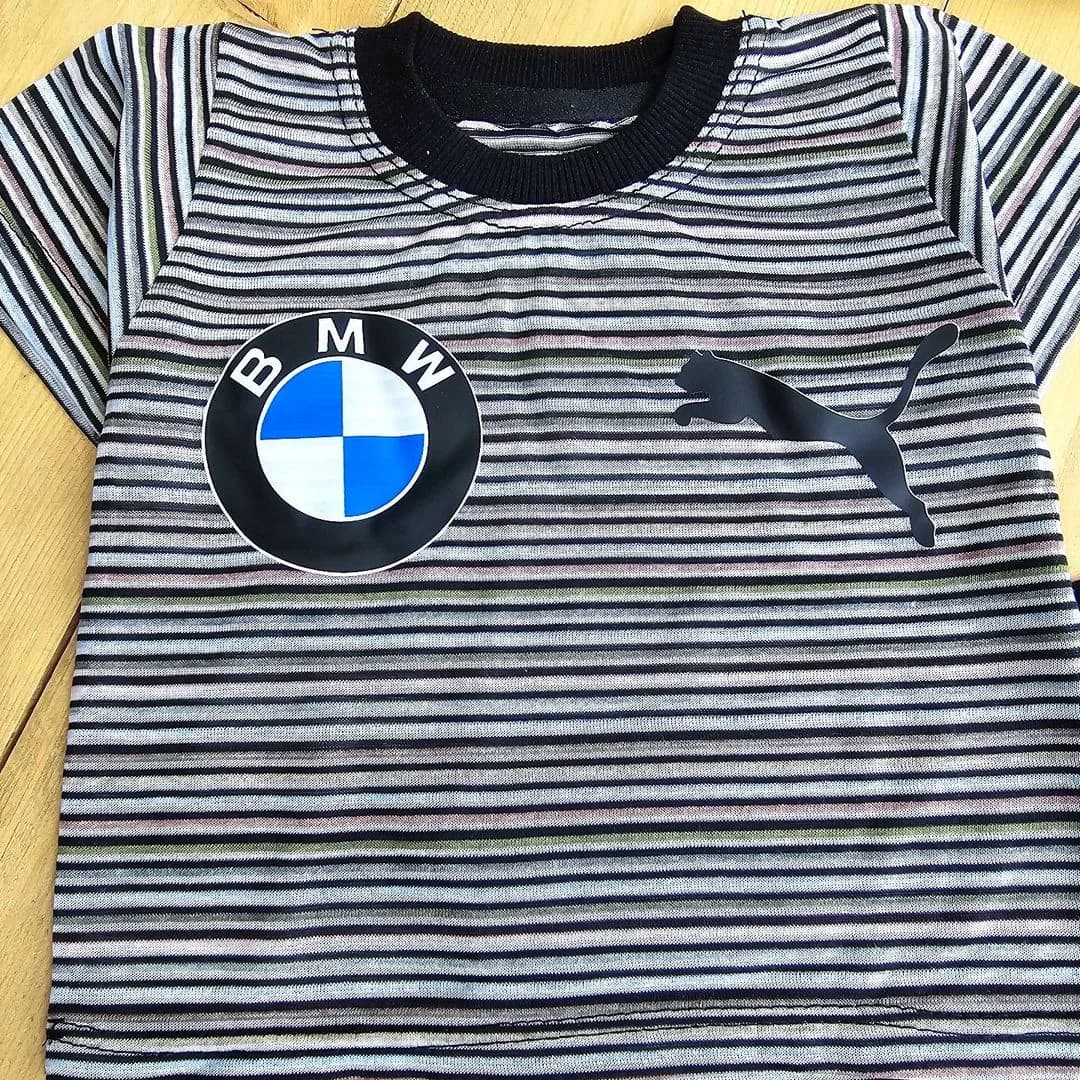تیشرت شلوارک راه راه BMW کد 3315 — تصویر ۲
