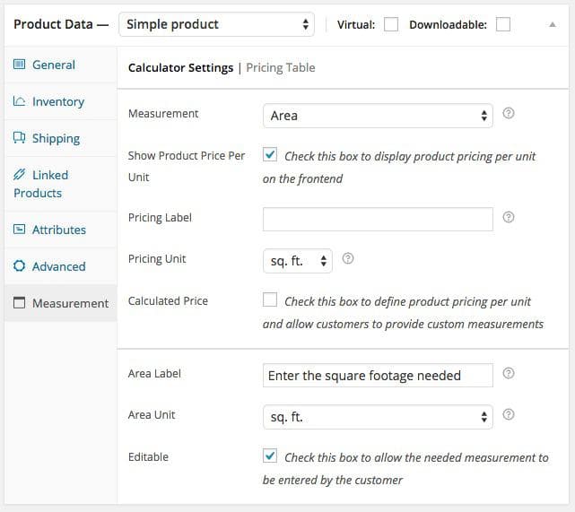 افزونه WooCommerce Measurement Price Calculator محاسبه قیمت بر اساس ابعاد و اندازه ووکامرس 3.23.2 — تصویر ۴