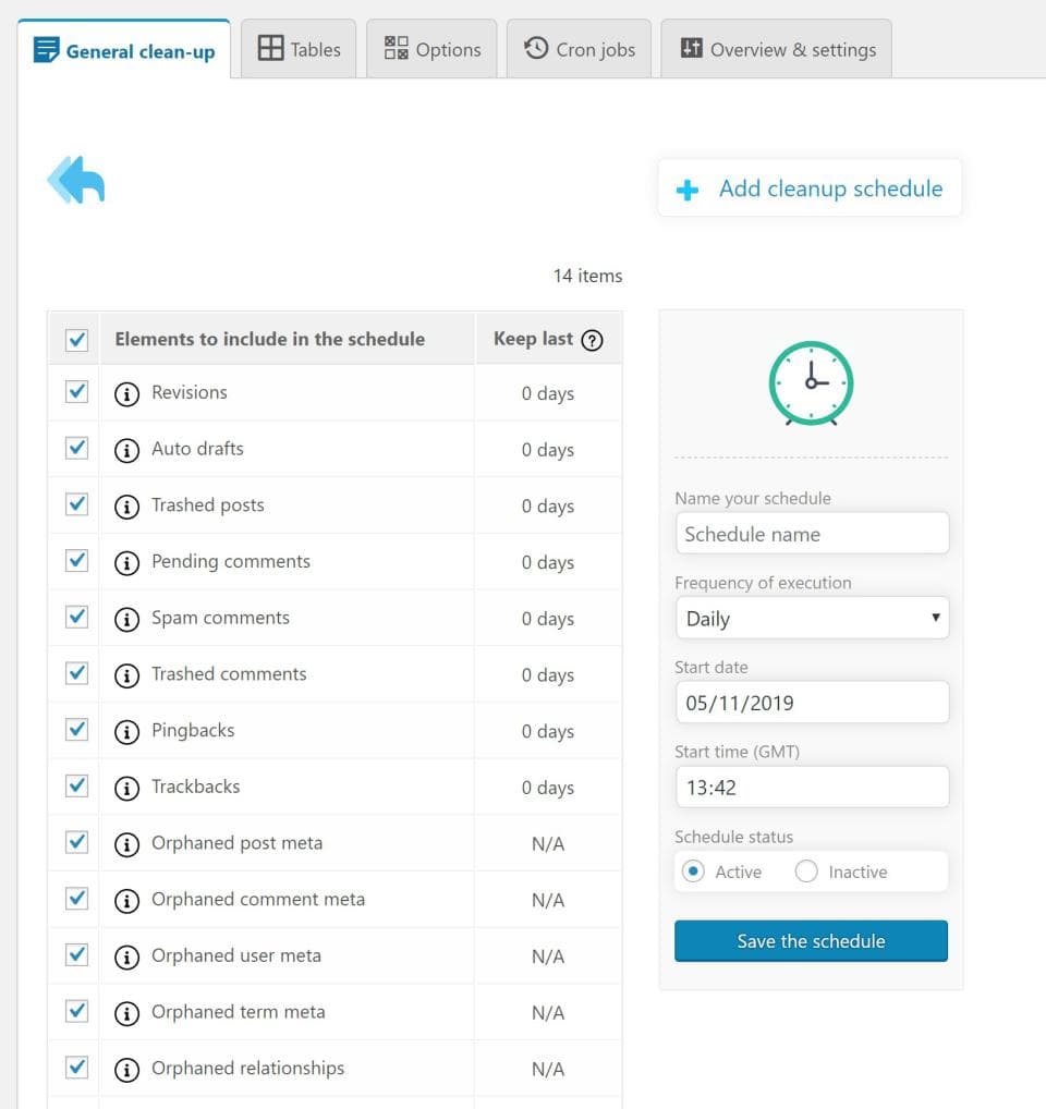 افزونه Advanced Database Cleaner Pro بهینه‌سازی پیشرفته دیتابیس 3.2.8 — تصویر ۶