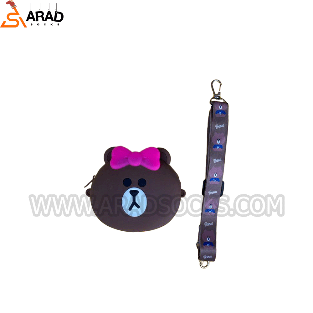 کیف سیلیکونی طرح تدی قهوه ای