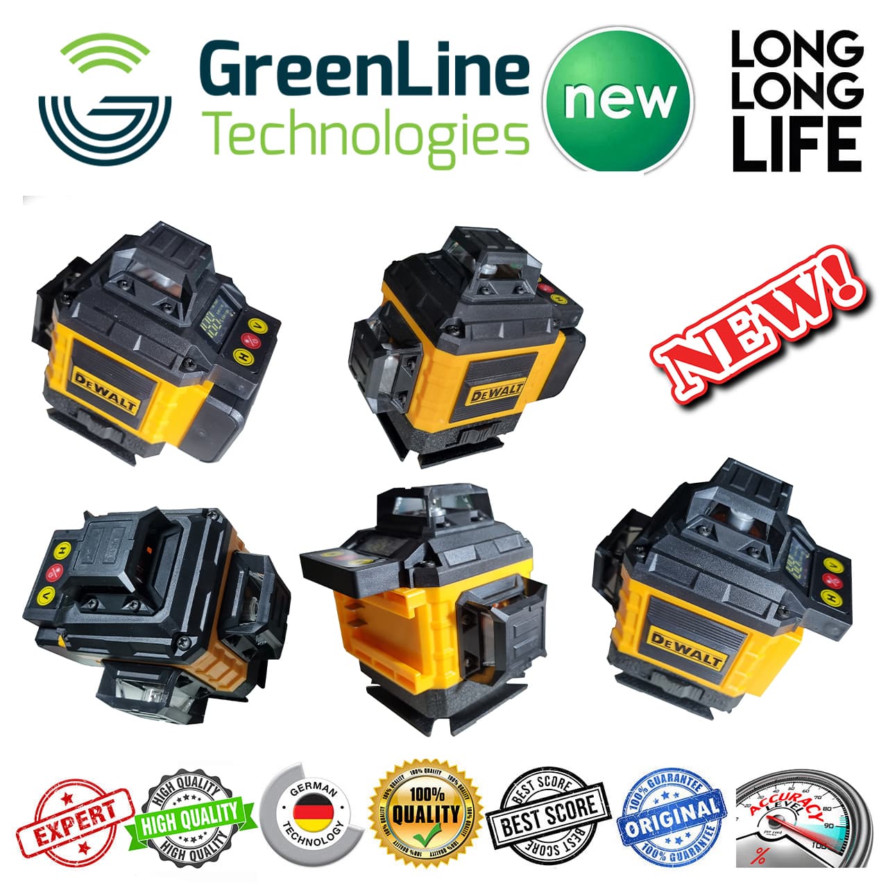 تراز لیزری مدل 16 لاین سبز کد Dewalt H 16-5 — تصویر ۳