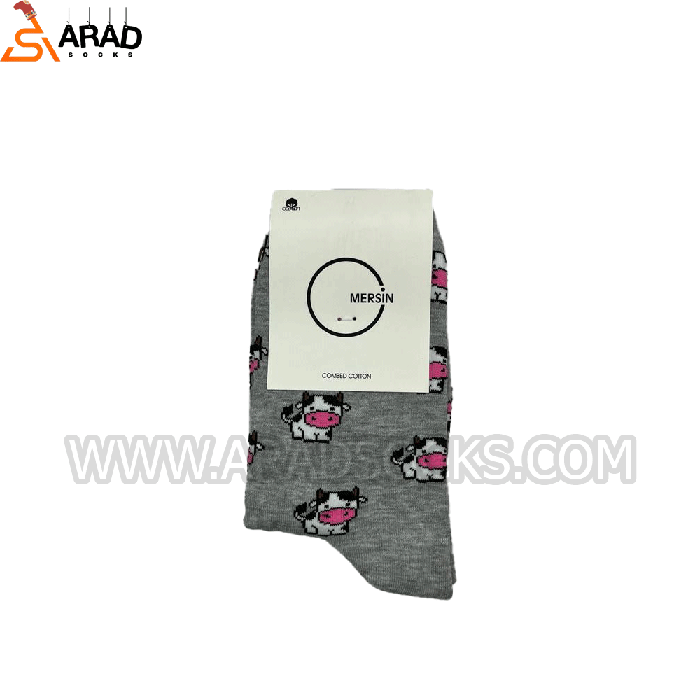 جوراب ساقدار طرح گاو