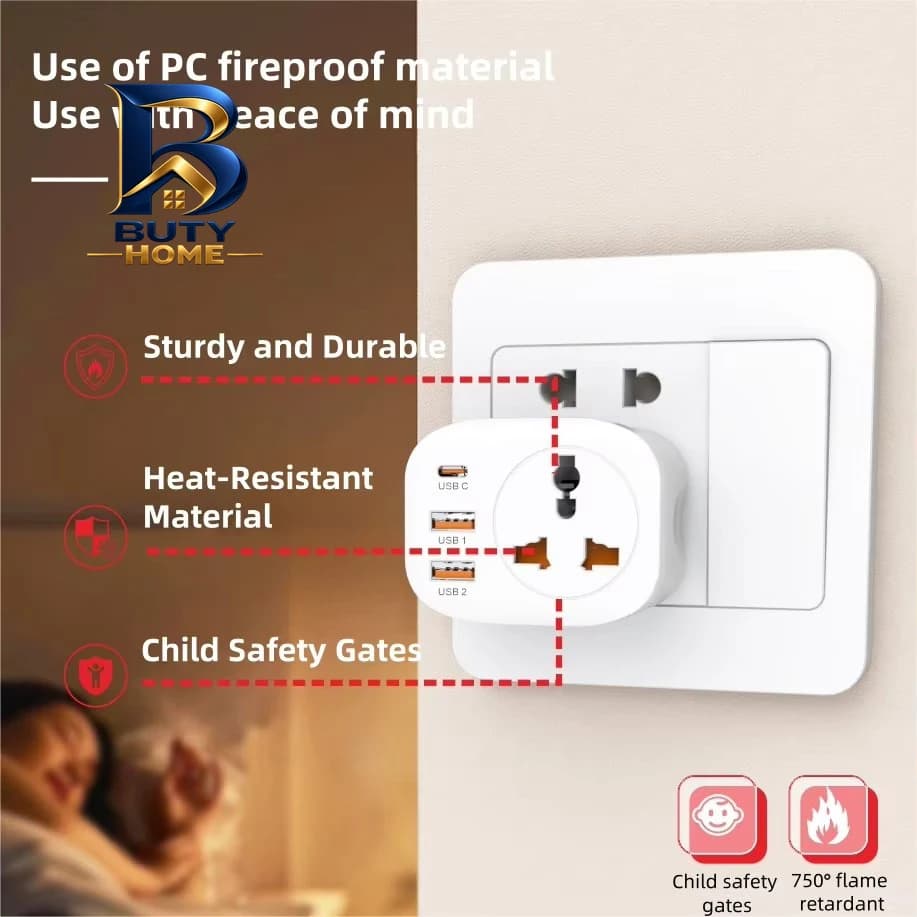 تبدیل دیواری و شارژر ارلدام مدل ۴IN۱ POWER SOCKET اصل — تصویر ۷
