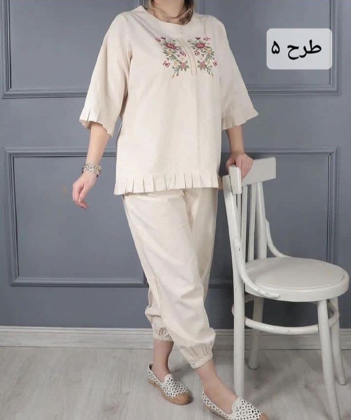 ست لینن نچرال گلدوزی شده/کد6791