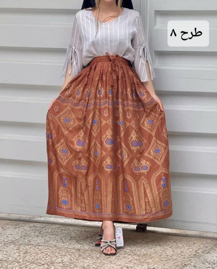 دامن طلاکوب وارداتی هندی طرح اشک/کد6780 — تصویر ۲