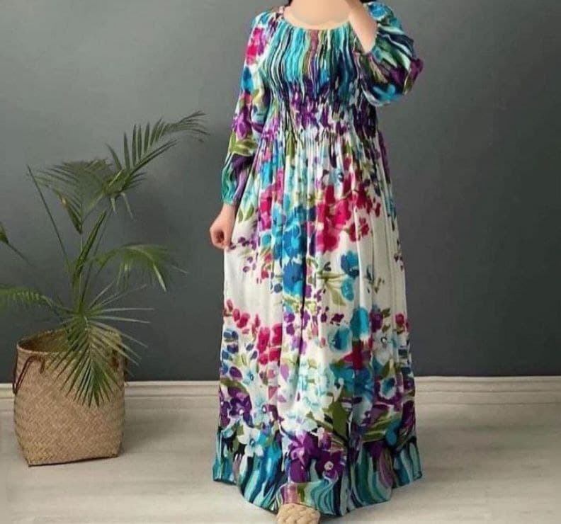 پیراهن ساحلی نخی هندی طرح نارین/کد6724 — تصویر ۴