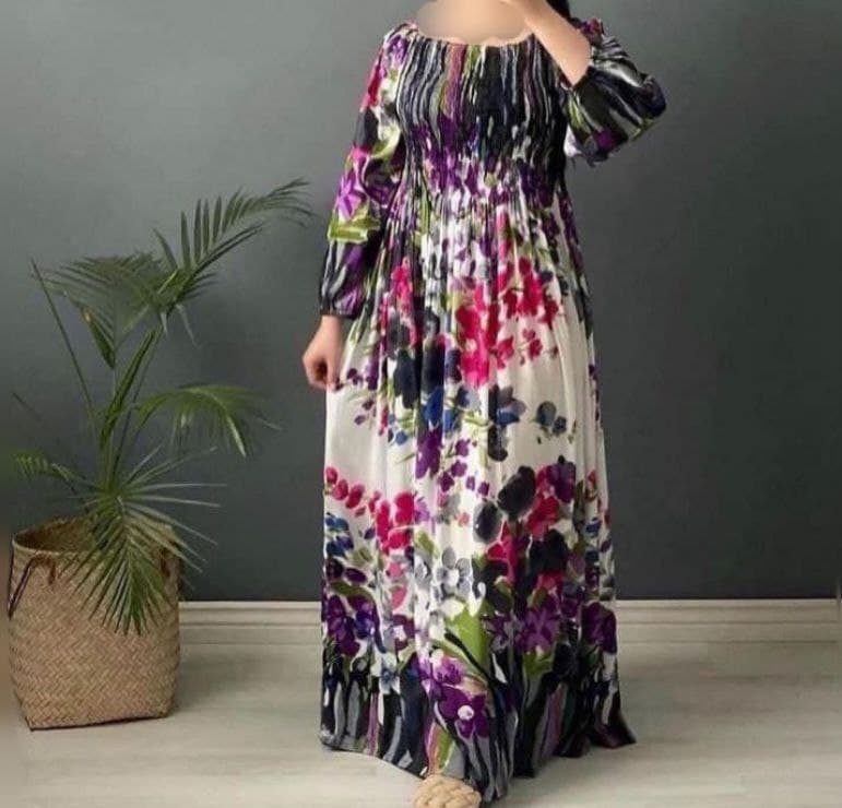پیراهن ساحلی نخی هندی طرح نارین/کد6724 — تصویر ۳