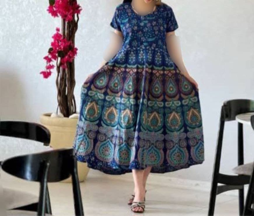 پیراهن ساحلی لنگی وارداتی هندی/کد6710 — تصویر ۴