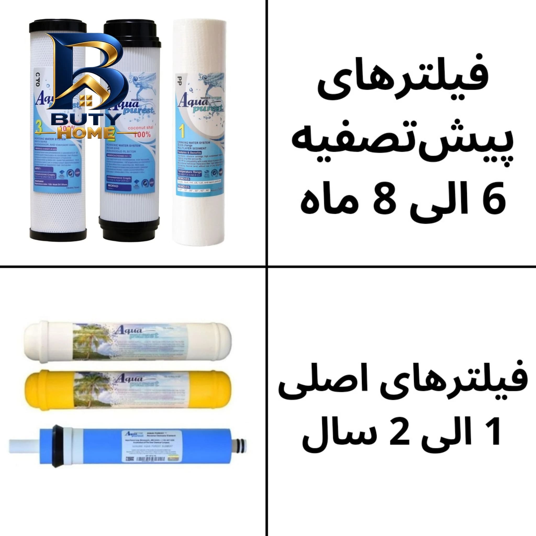 فیلتر دستگاه تصفیه آب آکوا پیورست مدل AP 701 گیاهی مجموعه ۷ عددی مناسب برای تمامی های خانگی — تصویر ۲