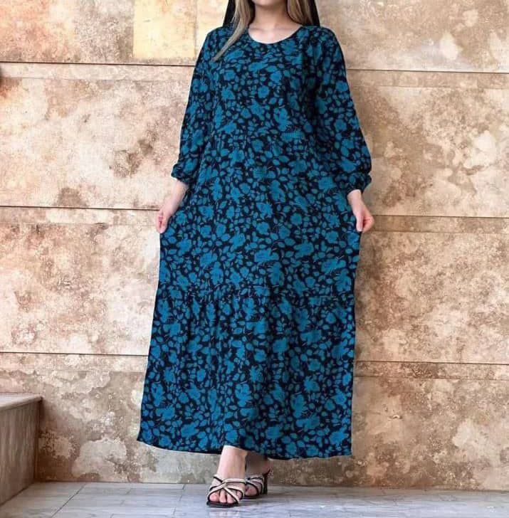 پیراهن ساحلی نخی طرح دریا/کد6600 — تصویر ۳