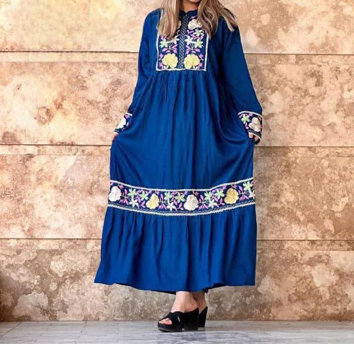 پیراهن ساحلی گلدوزی وارداتی طرح فرحناز/کد6555 — تصویر ۲