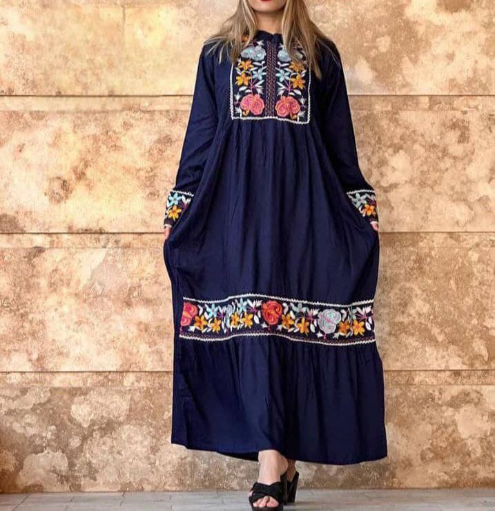 پیراهن ساحلی گلدوزی وارداتی طرح فرحناز/کد6555 — تصویر ۴