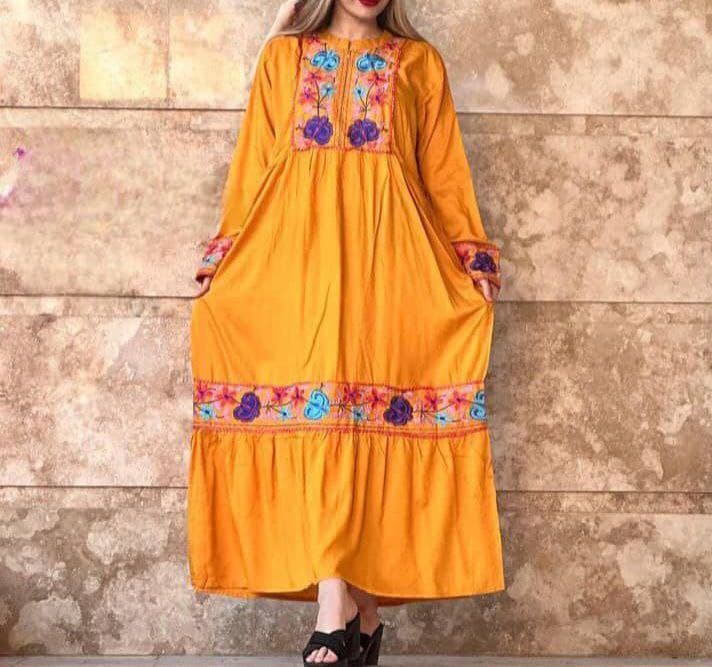 پیراهن ساحلی گلدوزی وارداتی طرح فرحناز/کد6555 — تصویر ۳