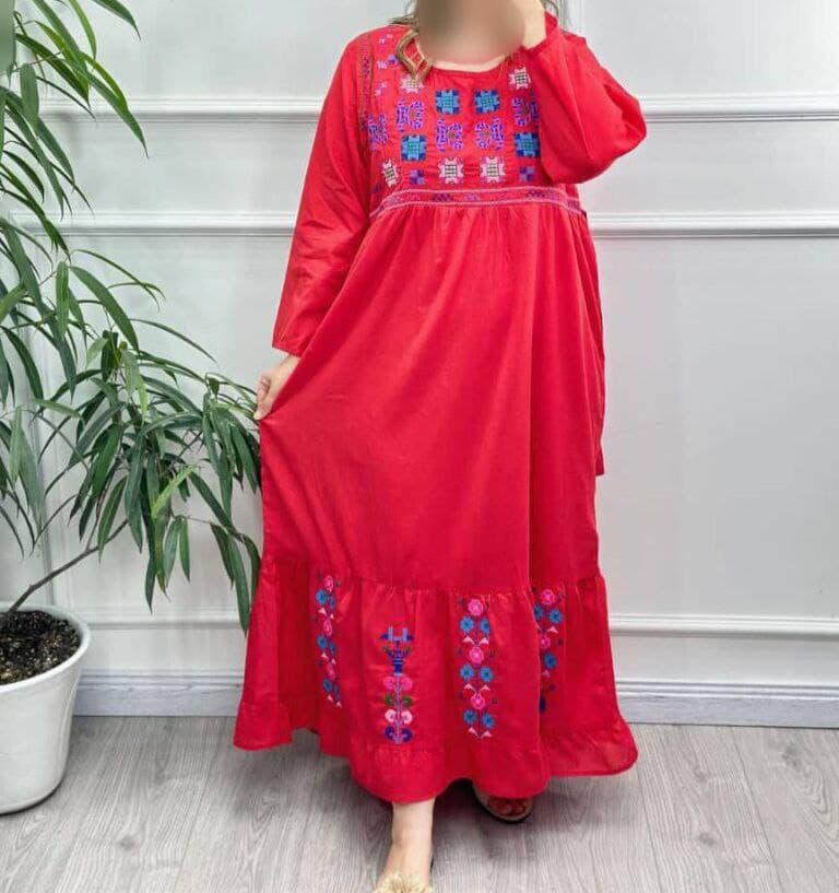 پیراهن ساحلی گلدوزی وسوزندوزی وارداتی/کد6502 — تصویر ۴
