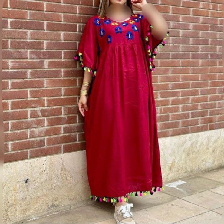 پیراهن ساحلی نخی گلدوزی وارداتی/کد6440