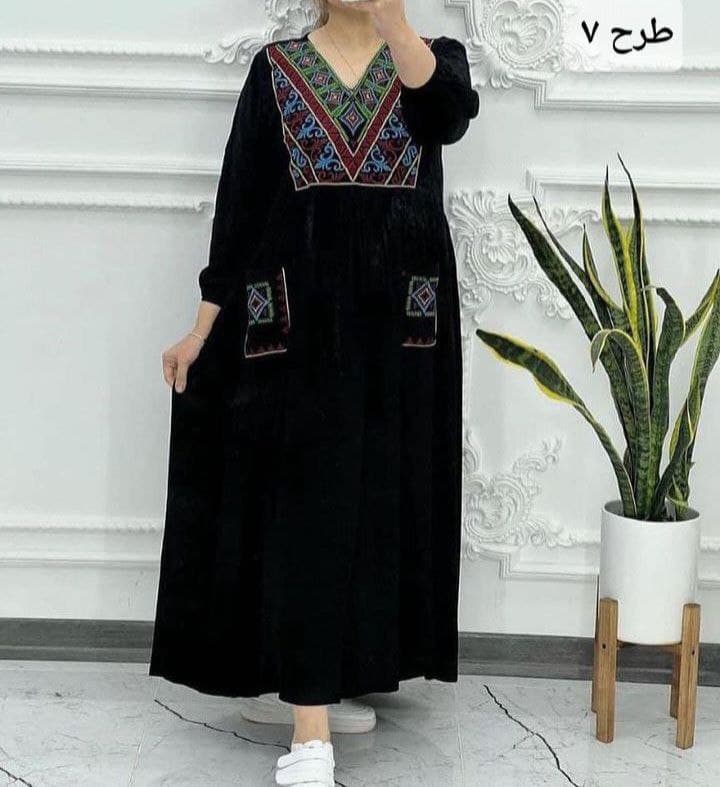 پیراهن ساحلی نخی گلدوزی/کد6426 — تصویر ۷