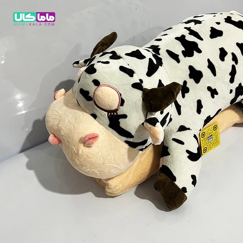 عروسک اورجینال گاو بالشتی پتودار 55 سانتیمتری — تصویر ۶